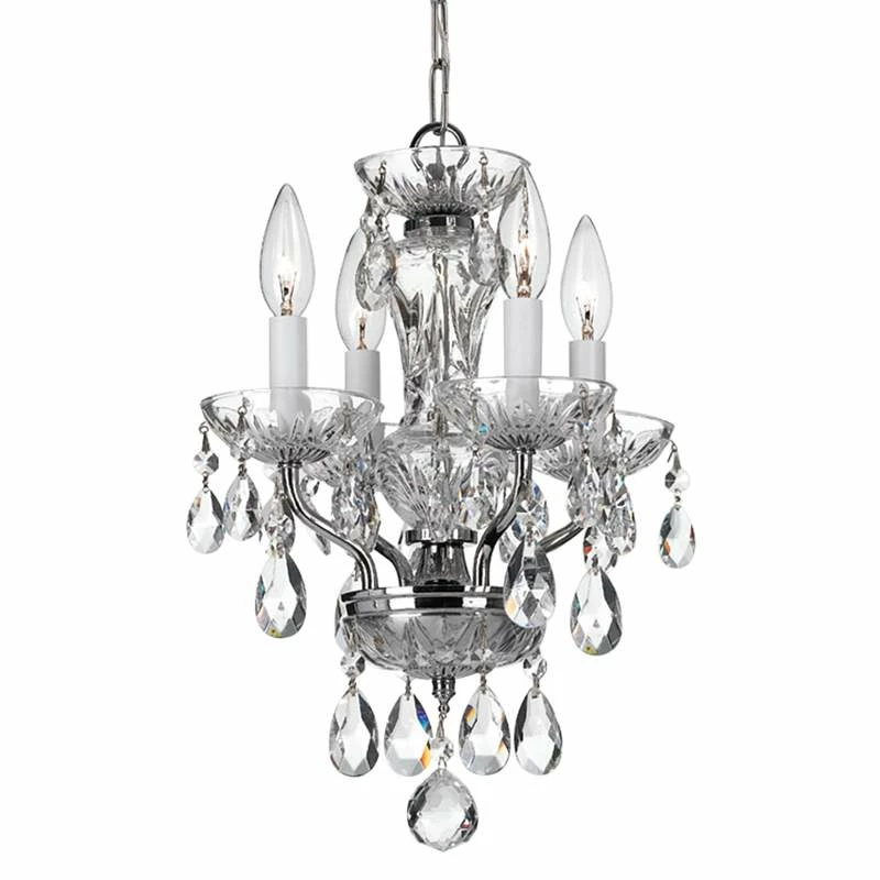 Crystorama Traditional Crystal 11"W Chrome Mini Chandelier 4 Crystorama Traditional Crystal 11"W Chrome Mini Chandelier - Image 2