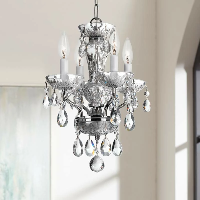 Crystorama Traditional Crystal 11"W Chrome Mini Chandelier 3 Crystorama Traditional Crystal 11"W Chrome Mini Chandelier