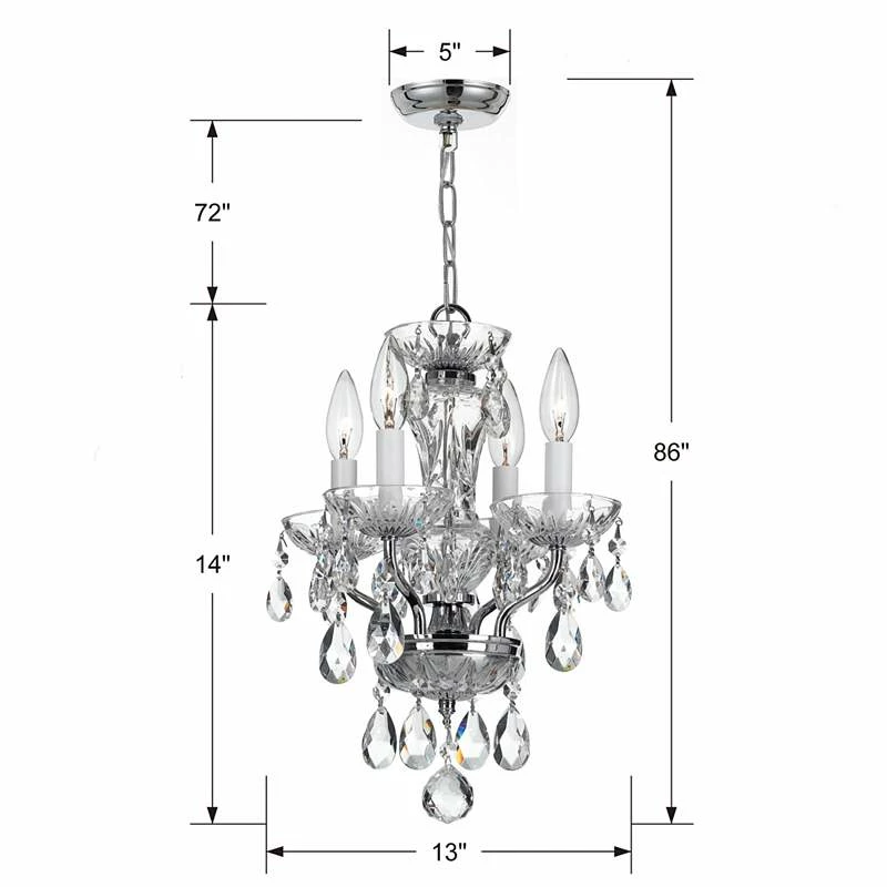 Crystorama Traditional Crystal 11"W Chrome Mini Chandelier 7 Crystorama Traditional Crystal 11"W Chrome Mini Chandelier - Image 5