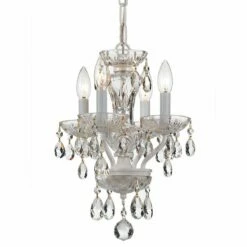 Crystorama Traditional Crystal 11"W White Mini Chandelier -Lighting Sales Shop crystorama traditional crystal 11 inchw white mini chandelier 6r546