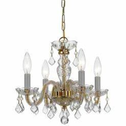 Crystorama Traditional Crystal 15"W Brass Crystal Mini Chandelier
