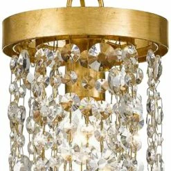 Crystorama Winham 7"W Antique Gold And Crystal Mini Pendant -Lighting Sales Shop crystorama winham 7 inchw antique gold and crystal mini pendant 71y36views1