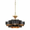 Currey And Company Grand Lotus 20 1/4" Black And Gold Small Chandelier -Lighting Sales Shop currey and company grand lotus 20 and one quarter inch black and gold small chandelier 596j2