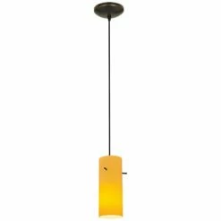 Cylinder 4" Wide Amber Glass LED Mini Pendant -Lighting Sales Shop cylinder 4 inch wide amber glass led mini pendant 12m27views1