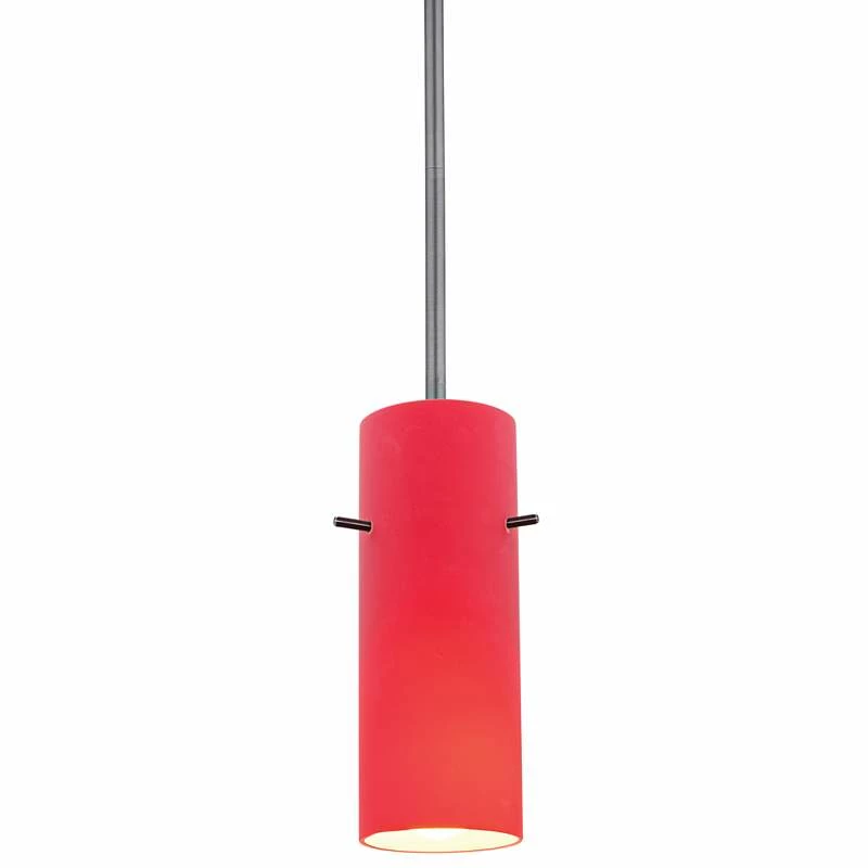 Cylinder 4" Wide Red Glass LED Mini Pendant 3 Cylinder 4" Wide Red Glass LED Mini Pendant