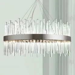Dallas 32" Wide Chrome And Crystal Modern Chandelier