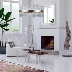 Dallas 32" Wide Chrome And Crystal Modern Chandelier -Lighting Sales Shop dallas 32 inch wide chrome and crystal modern chandelier 39v03views2