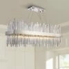 Dallas 36"W Chrome Crystal Kitchen Island Light Chandelier