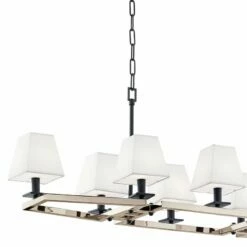 Dancar 48"W Polished Nickel Kitchen Island Light Chandelier -Lighting Sales Shop dancar 48 inchw polished nickel kitchen island light chandelier 75c74views1