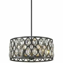 Dealey 19" Wide Crystal Matte Black 5-Light Chandelier -Lighting Sales Shop dealey 19 inch wide crystal matte black 5 light chandelier 96e81