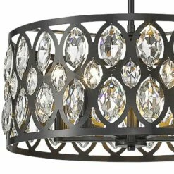 Dealey 19" Wide Crystal Matte Black 5-Light Chandelier -Lighting Sales Shop dealey 19 inch wide crystal matte black 5 light chandelier 96e81views1