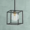 Delaney 8" Wide Black Open Square Mini Pendant Light -Lighting Sales Shop delaney 8 inch wide black open square mini pendant light 64t29cropped