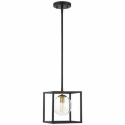 Delaney 8" Wide Black Open Square Mini Pendant Light -Lighting Sales Shop delaney 8 inch wide black open square mini pendant light 64t29views3