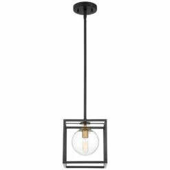 Delaney 8" Wide Black Open Square Mini Pendant Light -Lighting Sales Shop delaney 8 inch wide black open square mini pendant light 64t29views4