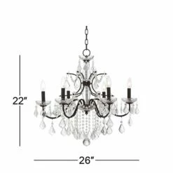 DeMallo 26" Wide Dark Bronze 6-Light Traditional Crystal Chandelier 13 DeMallo 26" Wide Dark Bronze 6-Light Traditional Crystal Chandelier -Lighting Sales Shop demallo 26 inch wide dark bronze 6 light traditional crystal chandelier 4f449views4