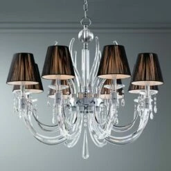 Lighting Sales Shop -Lighting Sales Shop derry street 32 inch wide chrome and crystal 8 light chandelier p4619cropped