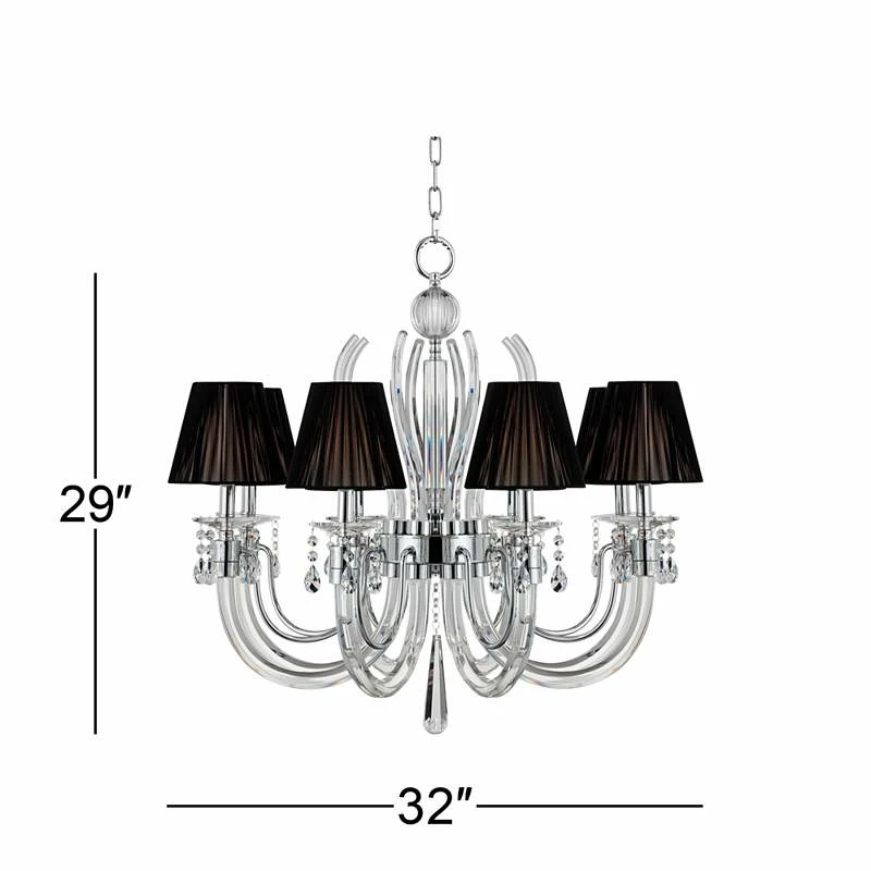Derry Street 32" Wide Chrome And Crystal 8-Light Chandelier 8 Derry Street 32" Wide Chrome And Crystal 8-Light Chandelier - Image 6