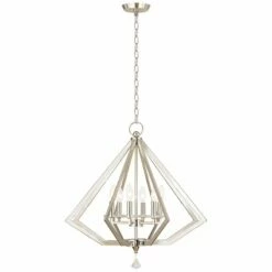 Diamond 25" Wide Polished Nickel 6-Light Chandelier -Lighting Sales Shop diamond 25 inch wide polished nickel 6 light chandelier 55j27views3
