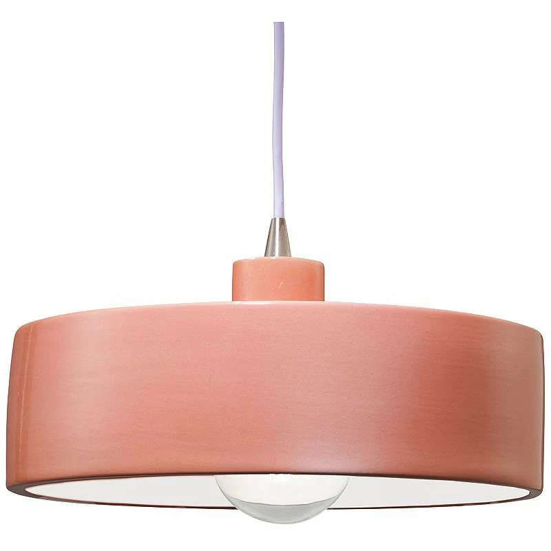 Dish 12" Wide Gloss Blush Ceramic Drum Mini Pendant Light 3 Dish 12" Wide Gloss Blush Ceramic Drum Mini Pendant Light