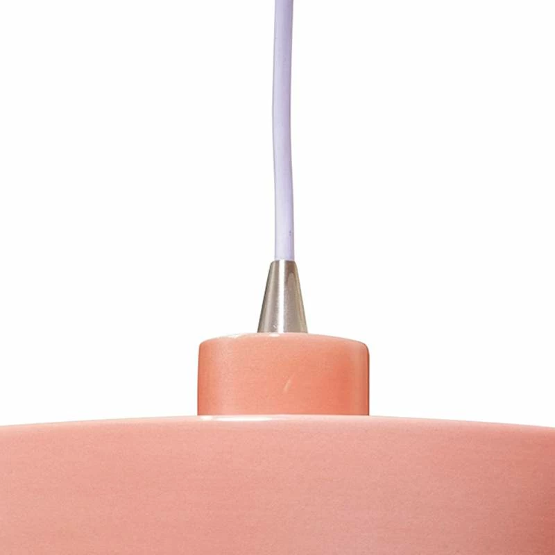 Dish 12" Wide Gloss Blush Ceramic Drum Mini Pendant Light 5 Dish 12" Wide Gloss Blush Ceramic Drum Mini Pendant Light - Image 3