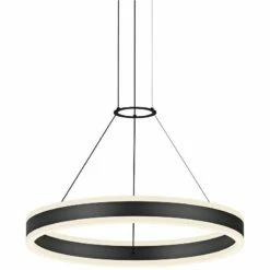 Double Corona 23 3/4" Wide Satin Black 2-Light LED Pendant