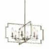 Downtown Deco 21 1/2"W Polished Nickel 6-Light Chandelier -Lighting Sales Shop downtown deco 21 and one half inchw polished nickel 6 light chandelier 42v43