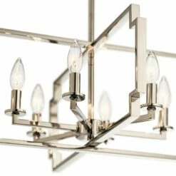 Downtown Deco 21 1/2"W Polished Nickel 6-Light Chandelier -Lighting Sales Shop downtown deco 21 and one half inchw polished nickel 6 light chandelier 42v43views1