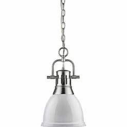 Golden Lighting Duncan Pewter 9" Wide Contemporary White Mini Pendant -Lighting Sales Shop duncan pewter 9 inch wide contemporary white mini pendant 7k312views1