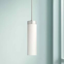 DweLED Elementum 4 1/2" Wide Satin Nickel LED Mini Pendant