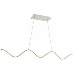 DweLED Morae 44" Wide Nickel Modern Wave Linear Pendant -Lighting Sales Shop dweled morae 44 inch wide nickel modern wave linear pendant 214n3
