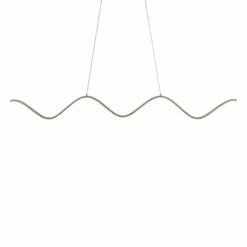DweLED Morae 44" Wide Nickel Modern Wave Linear Pendant -Lighting Sales Shop dweled morae 44 inch wide nickel modern wave linear pendant 214n3views2