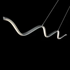 DweLED Morae 44" Wide Nickel Modern Wave Linear Pendant -Lighting Sales Shop dweled morae 44 inch wide nickel modern wave linear pendant 214n3views3