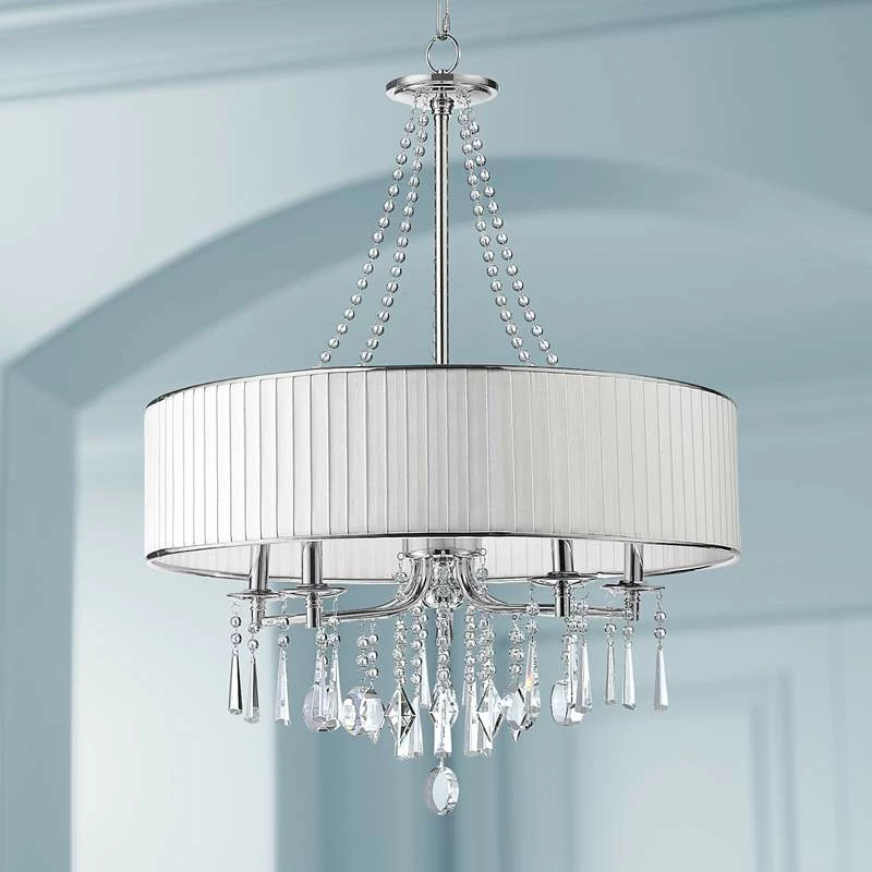 Golden Lighting Echelon 26 1/4" Wide Chrome And Crystal Shaded Chandelier 3 Golden Lighting Echelon 26 1/4" Wide Chrome And Crystal Shaded Chandelier