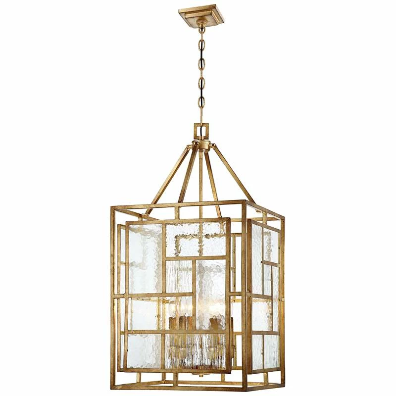 Edgemont Park 18" Wide 6-Light Pandora Gold Leaf Pendant 4 Edgemont Park 18" Wide 6-Light Pandora Gold Leaf Pendant - Image 2