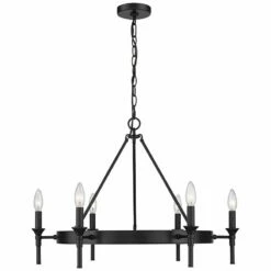 Golden Lighting Edinburgh 27 1/4" Wide Matte Black 6-Light Chandelier -Lighting Sales Shop edinburgh 27 and one quarter inch wide matte black 6 light chandelier 440x1views2