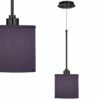 Eggplant Faux Silk Giclee Black Mini Pendant Light