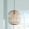 Eglo Bordesley 13 3/4" Wide Black And Natural Wood Pendant Light -Lighting Sales Shop eglo bordesley 13 and three quarter inch wide black and natural wood pendant light 91y74cropped