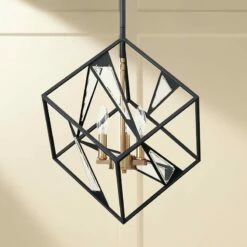 Eglo Corrietes 17 1/2" Wide Matte Black Modern Geometric Pendant Light