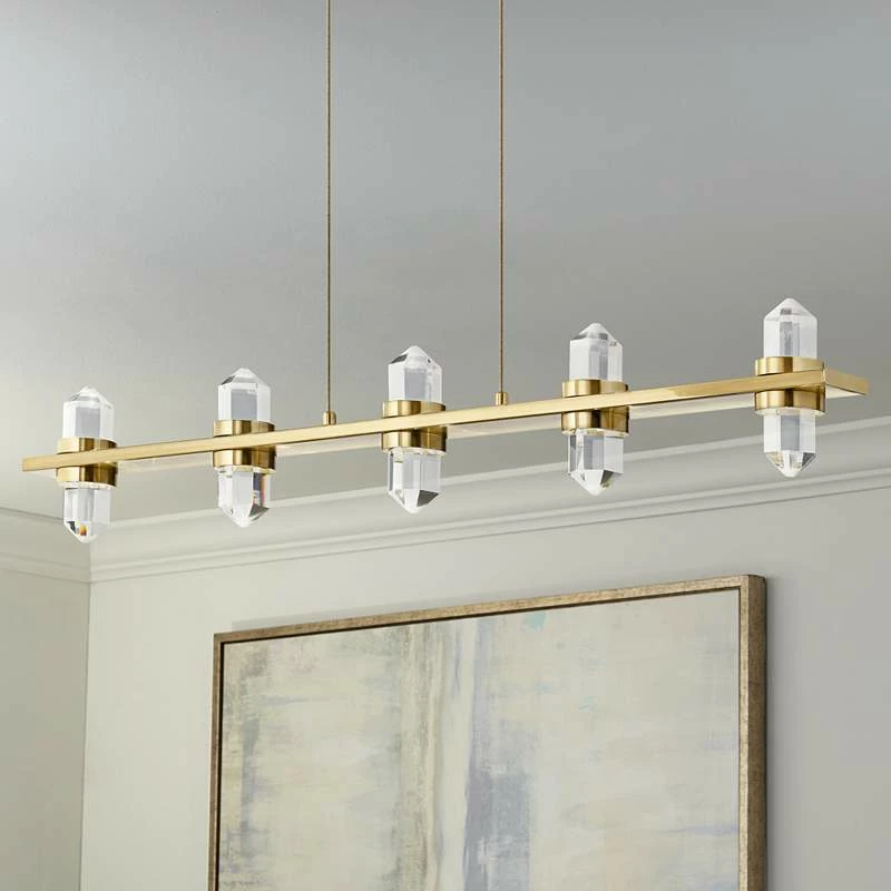 Elan Arabella Gold 36 1/2" Wide LED Kitchen Island Light Pendant 3 Elan Arabella Gold 36 1/2" Wide LED Kitchen Island Light Pendant