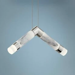 Elan Birds 20 1/2" Wide Polished Nickel 2-Light LED Pendant