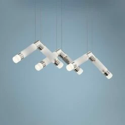 Elan Birds 44"W Polished Nickel 6-Light LED Cluster Pendant