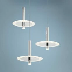 Elan Discs 22 1/2"W Polished Nickel LED Multi Light Pendant