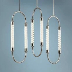 Elan Kiaan 31 1/2"W Polished Nickel LED Multi Light Pendant