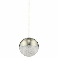 Elan Moonlit 7 3/4" Wide Brushed Nickel LED Mini Pendant