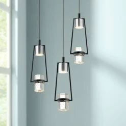 Elan Sorno 12 1/2"W Polished Nickel LED Multi Light Pendant