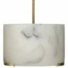 Elancourt 17" Wide Brass White Faux Alabaster Pendant Light
