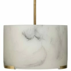 Elancourt 17" Wide Brass White Faux Alabaster Pendant Light