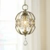 Golden Lighting Ella 7" Wide White Gold And Crystal Mini Pendant -Lighting Sales Shop ella 7 inch wide white gold and crystal mini pendant 60d35cropped