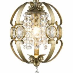 Golden Lighting Ella 7" Wide White Gold And Crystal Mini Pendant -Lighting Sales Shop ella 7 inch wide white gold and crystal mini pendant 60d35views1