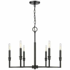 Golden Lighting Ellyn 25" Wide Matte Black Metal 6-Light Chandelier -Lighting Sales Shop ellyn 25 inch wide matte black metal 6 light chandelier 045c2views3